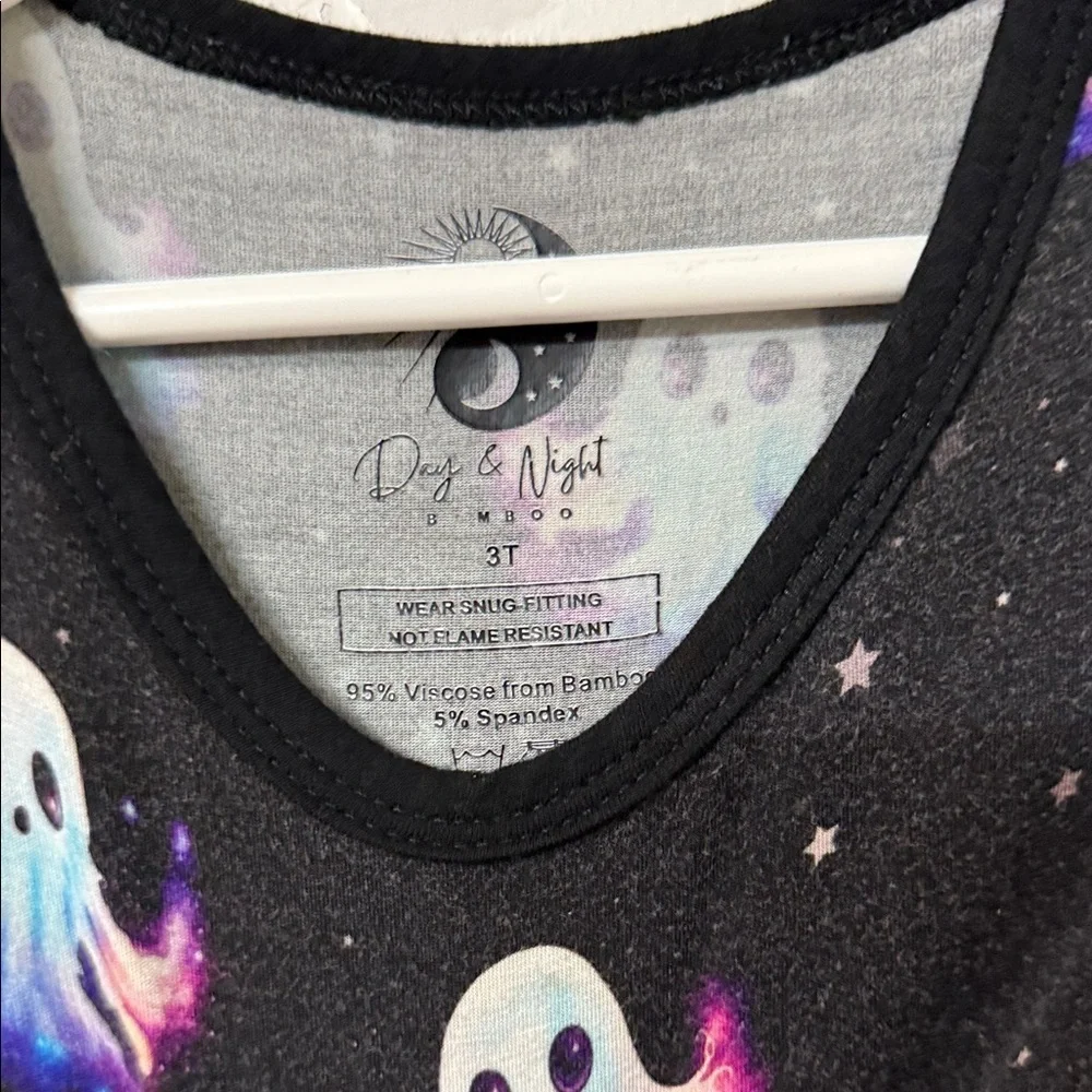 Kids Black Ghost Pajama Top